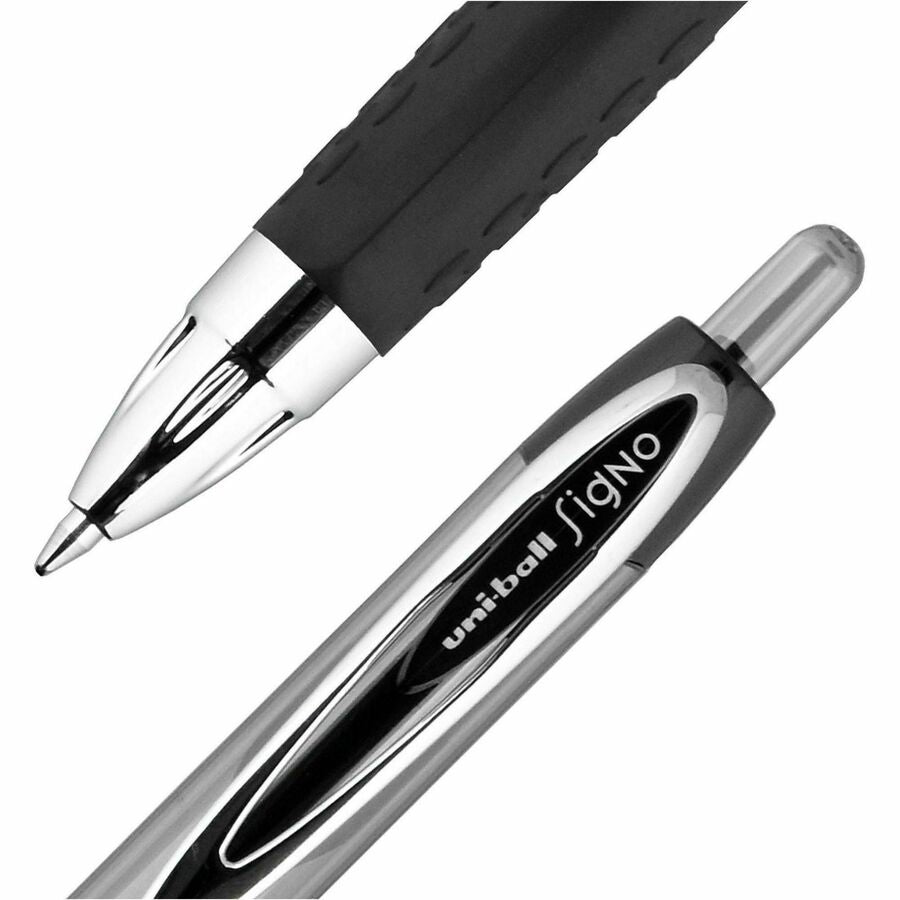 uniball™ 207 Gel Pen - 0.7 mm Medium Conical Pen Point - Refillable - Retractable - Black Ink - Pigment-based - Translucent Barrel - 1 Dozen