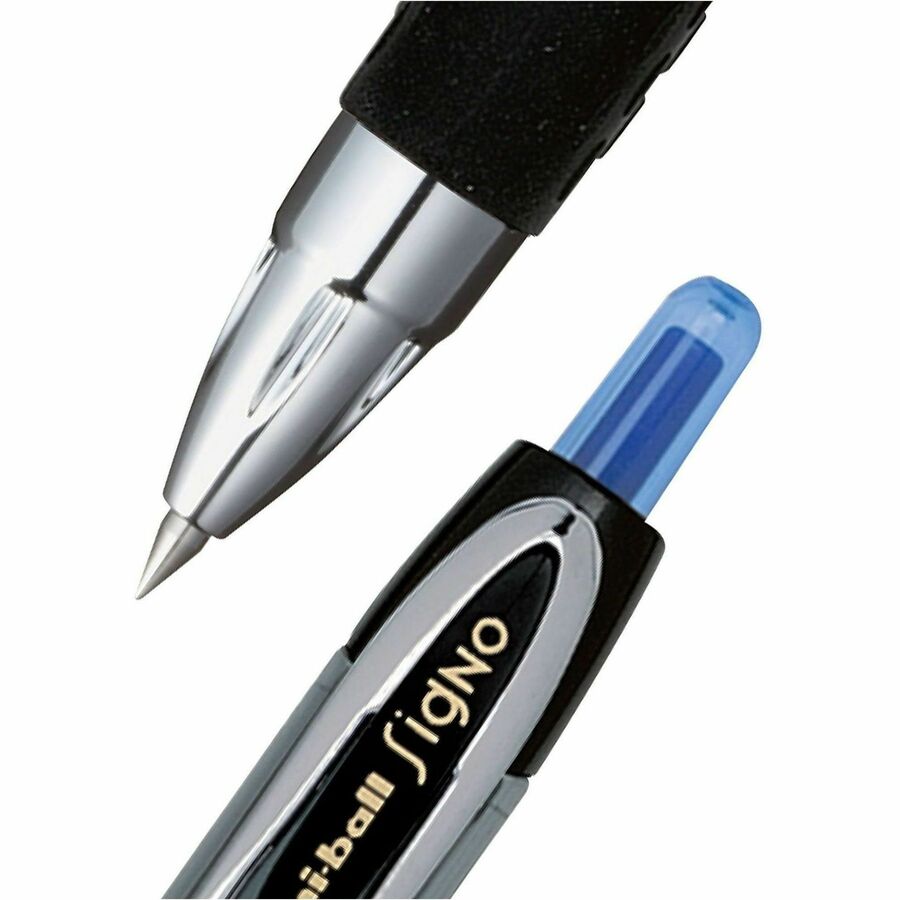 uniball™ 207 Gel Pen - 0.5 mm Micro Pen Point - Refillable - Retractable - Blue Ink - Pigment-based - 1 Dozen