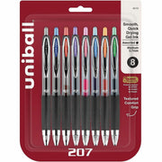 uniball™ 207 Gel Pen - 0.7 mm Medium Conical Pen Point - Refillable - Retractable - Black, Blue, Green, Light Blue, Orange, Pink, Purple, Red Ink - Pigment-based - 8 / Set