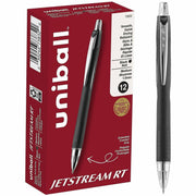 uniball™ Jetstream RT Ballpoint Pen - 1 mm Medium Pen Point - Retractable - Black Ink - Pigment-based - 1 Dozen