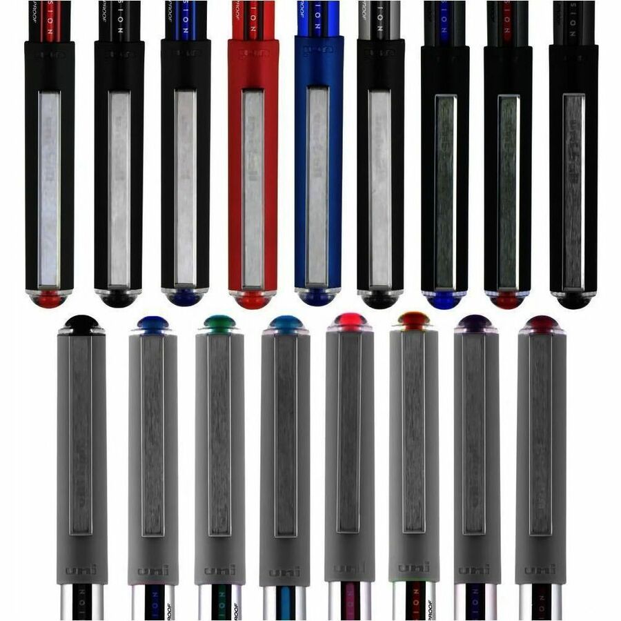 uniball™ Vision Rollerball Pens - 0.7 mm Fine Pen Point - Black Ink - Pigment-based - 1 Dozen
