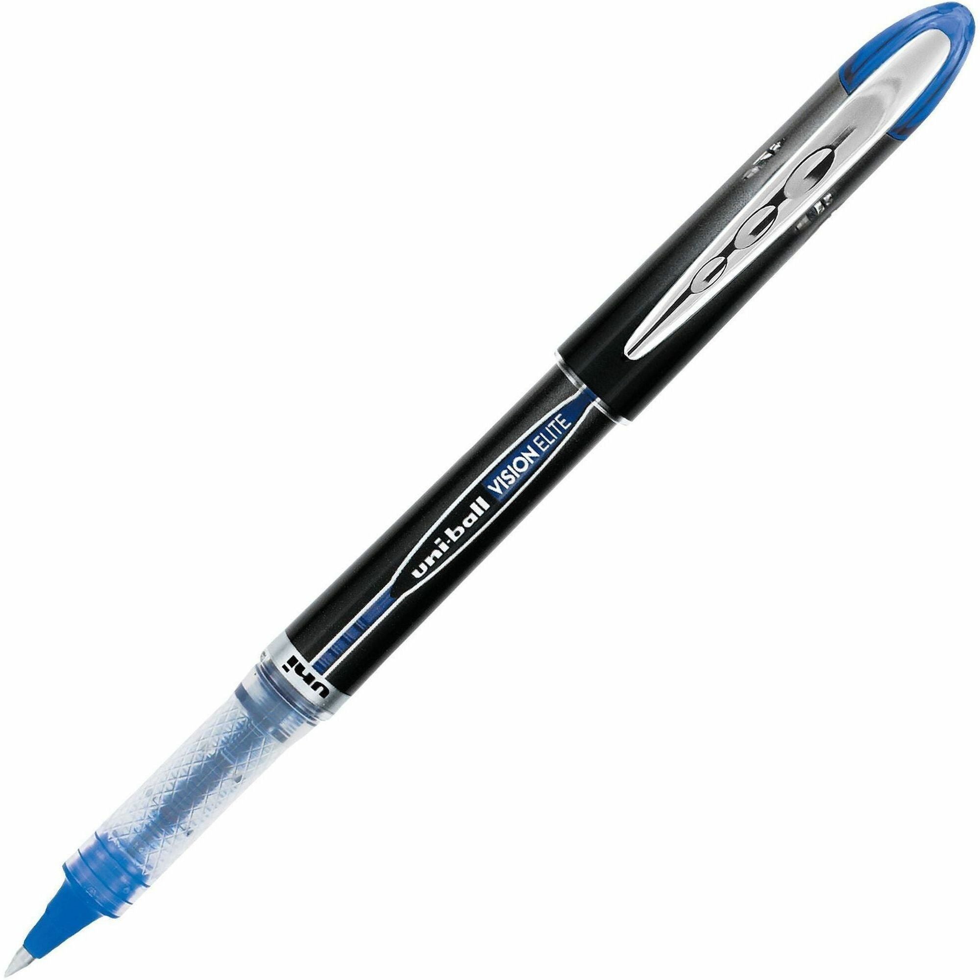 uniball™ Vision Elite Rollerball Pen - 0.5 mm Micro Pen Point - Blue Ink - Pigment-based - 1 Each