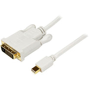 StarTech.com Mini DisplayPort to DVI-D Video Cable Adapter, 3 ft, Male/Male, White, Supports 1920 x 1200, 1 Each