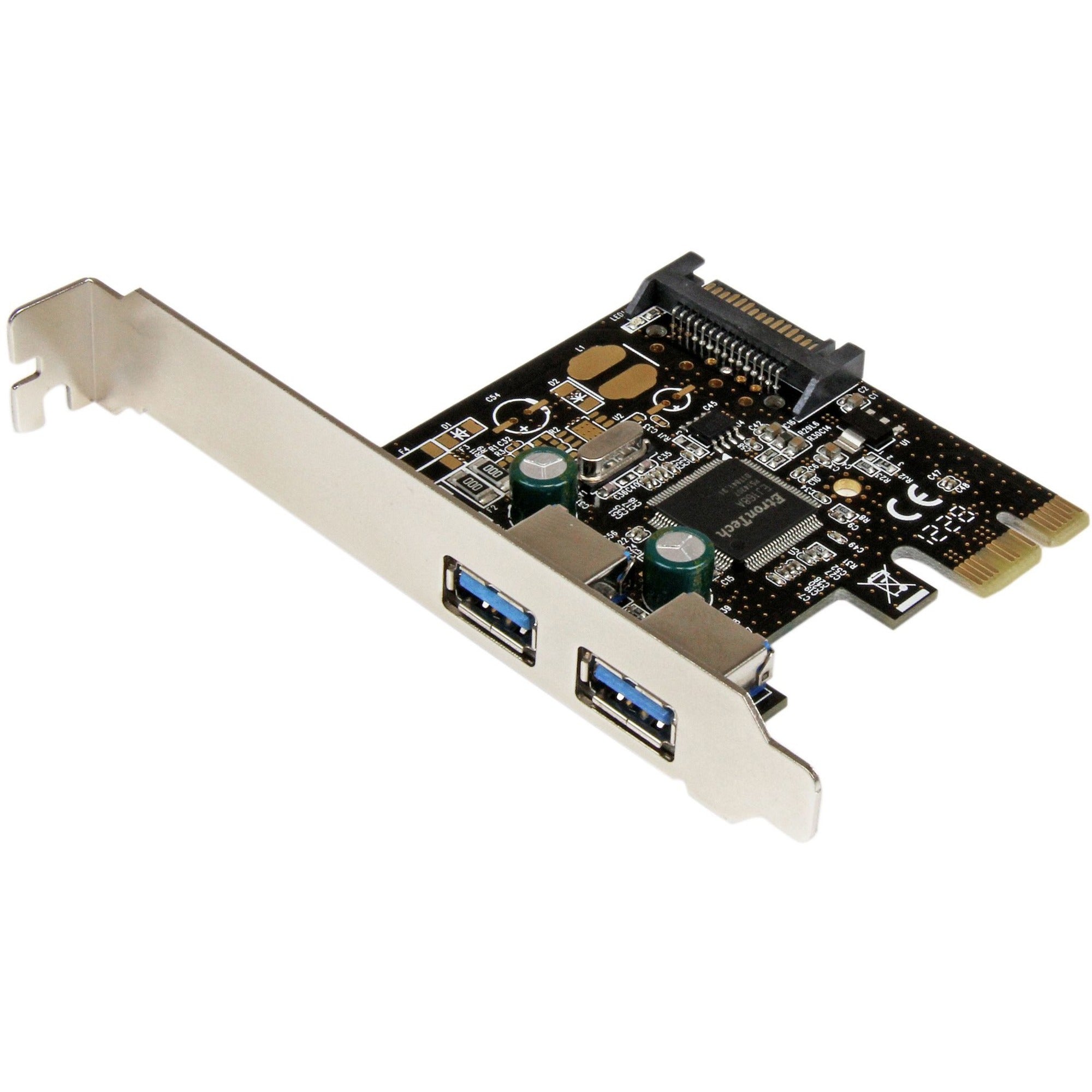 StarTech.com 2 Port PCI Express PCIe SuperSpeed (5Gbps) USB 3.0 Controller Card w/ SATA Power