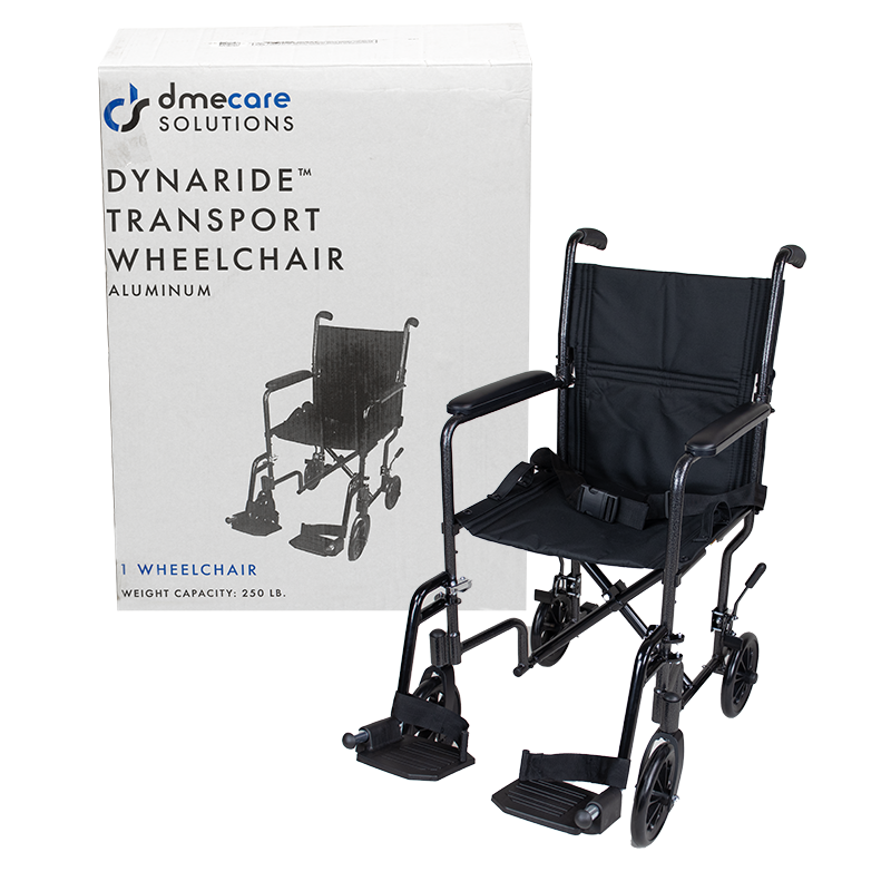 DynaRide Transport Wheelchair Aluminum 19",  1 Quantity per Case