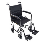 DynaRide Transport Wheelchair Aluminum 17",  1 Quantity per Case