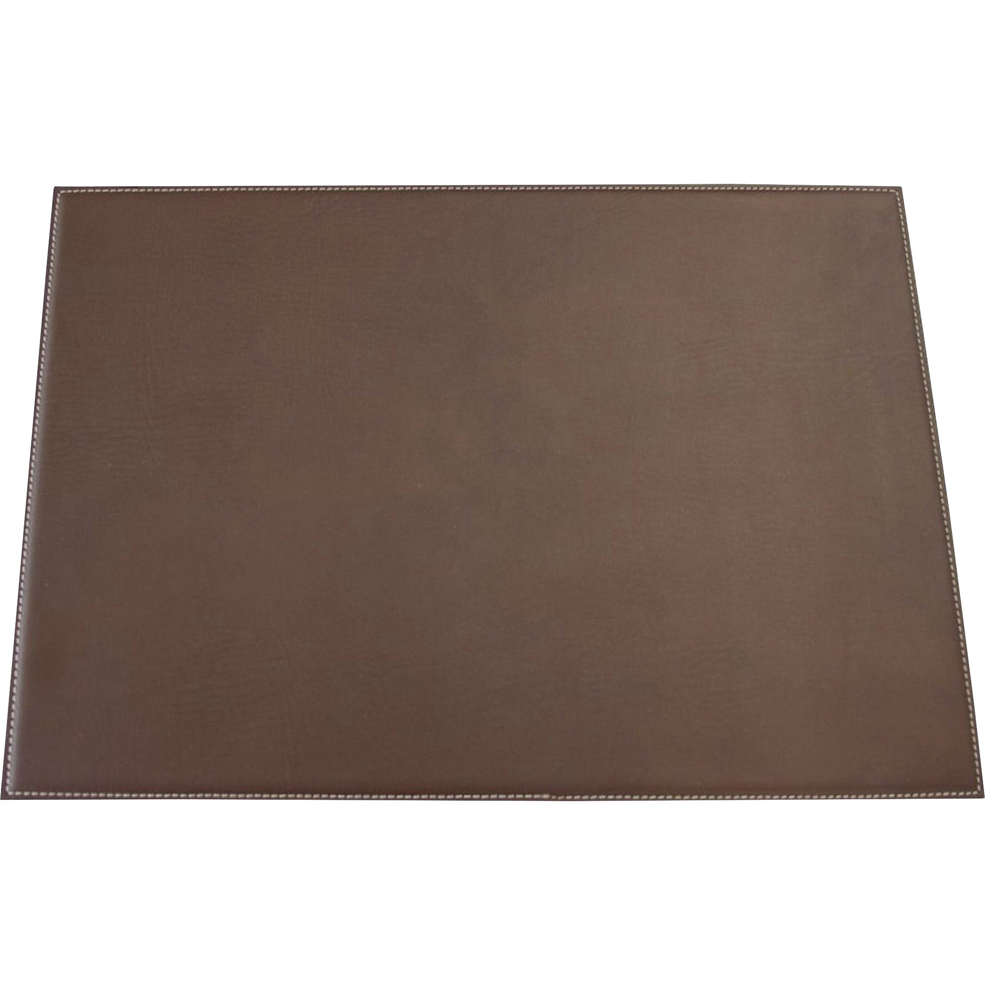 Dacasso Leatherette Square Corner Placemat - Home, Office, Conference Room - 17" Length x 12" Width - Rectangular - Synthetic Suede, Leatherette, Synthetic Leather - Brown - 1 Each