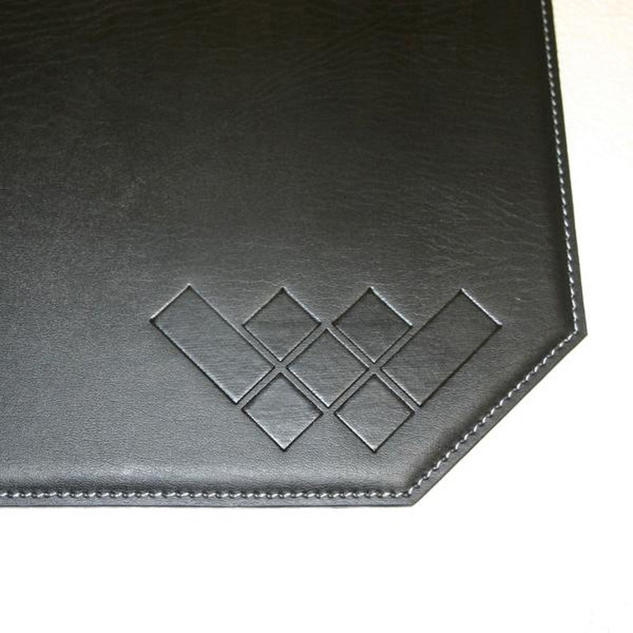 Dacasso Leatherette Cut Corner Placemat - Home, Office, Conference Room - 17" Length x 12" Width x 0.170" Thickness - Rectangular - Synthetic Suede, Leatherette, Synthetic Leather - Black - 1 Each