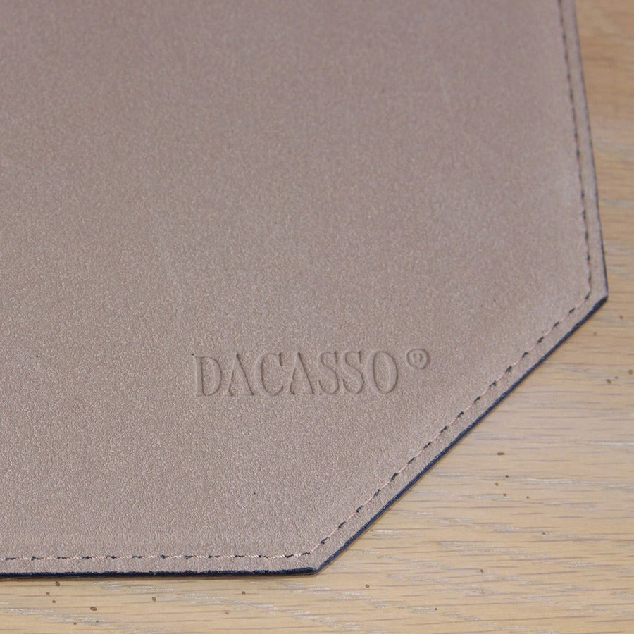 Dacasso Leatherette Cut Corner Placemat - Home, Office, Conference Room - 17" Length x 12" Width - Rectangular - Synthetic Suede, Leatherette, Synthetic Leather - Brown - 1 Each