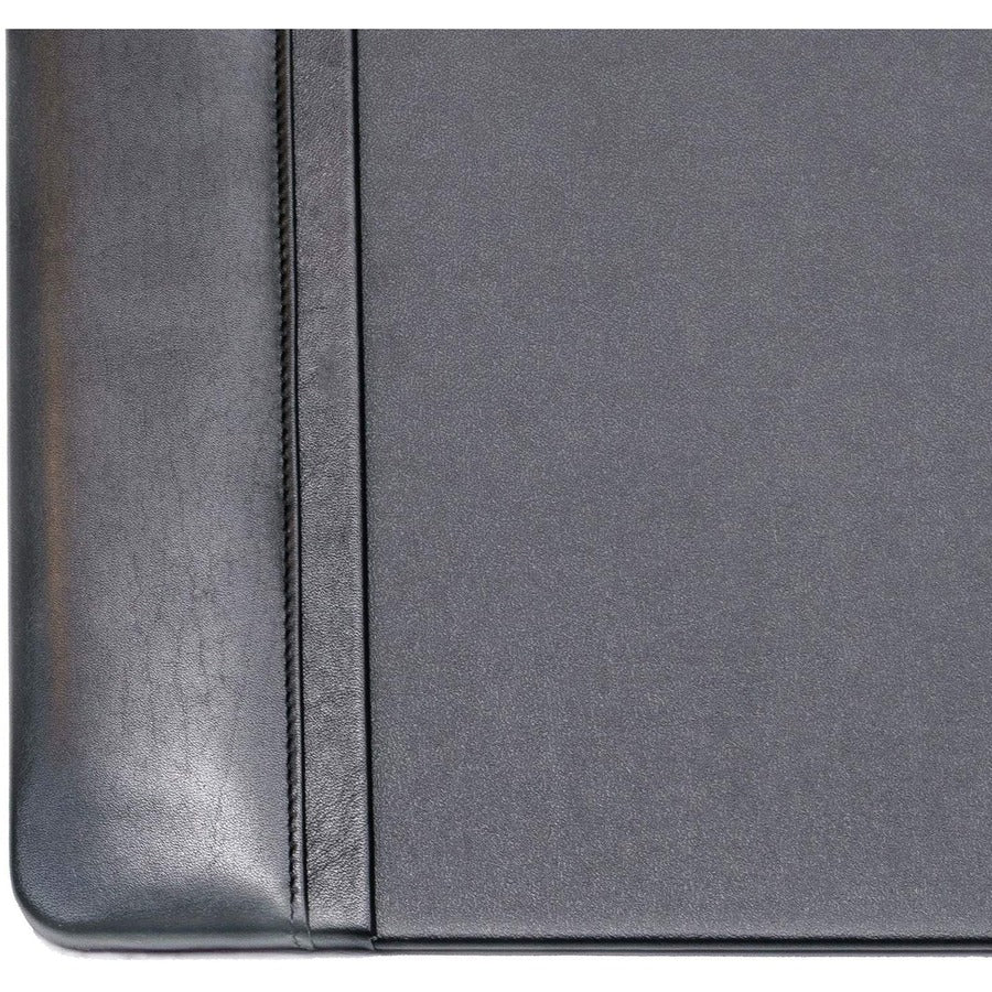 Dacasso Leather Side-Rail Desk Pad - Rectangular - 22" Width x 14" Depth - Felt Black Backing - Top Grain Leather - Black