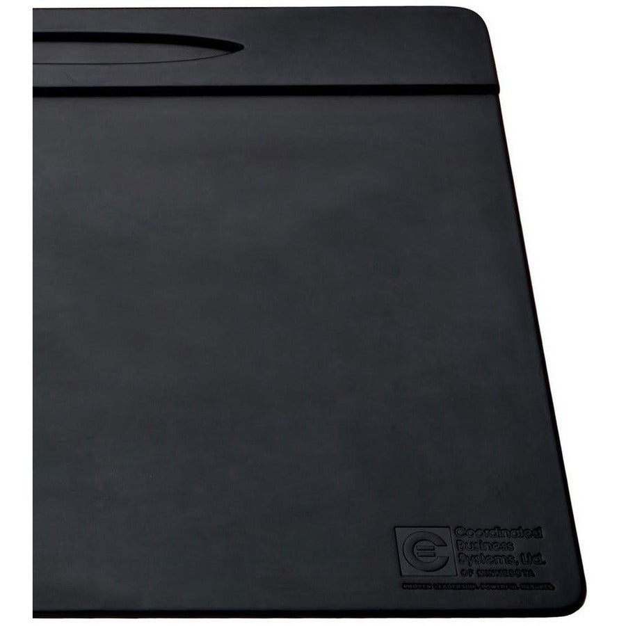 Dacasso Leatherette Top-Rail Conference Pad - Rectangular - 17" Width x 14" Depth - Felt Backing - Leatherette - Black