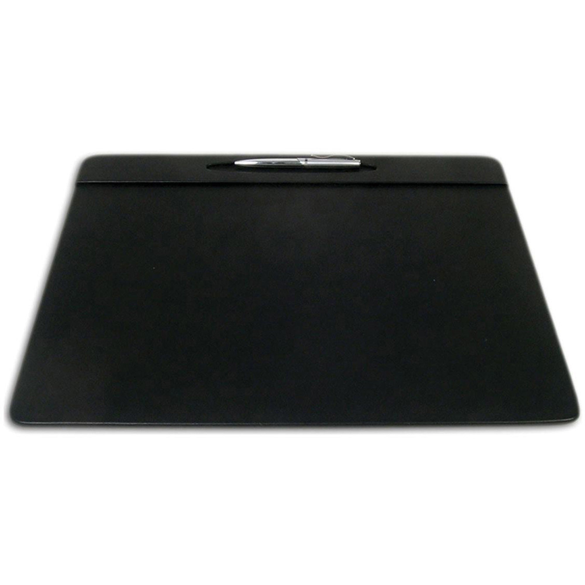 Dacasso Leatherette Top-Rail Conference Pad - Rectangular - 17" Width x 14" Depth - Felt Backing - Leatherette - Black