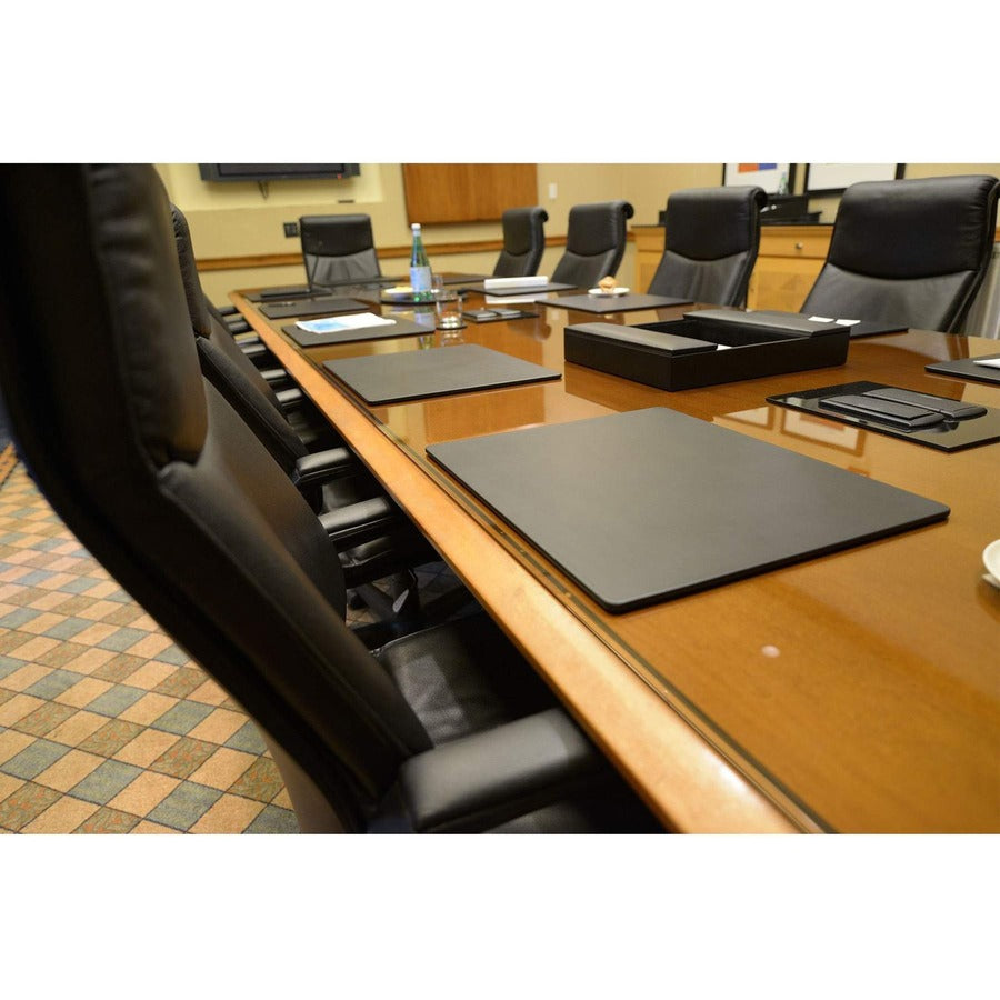 Dacasso Leatherette Conference Table Pad - Rectangular - 20" Width x 16" Depth - Felt Black Backing - Leatherette - Black