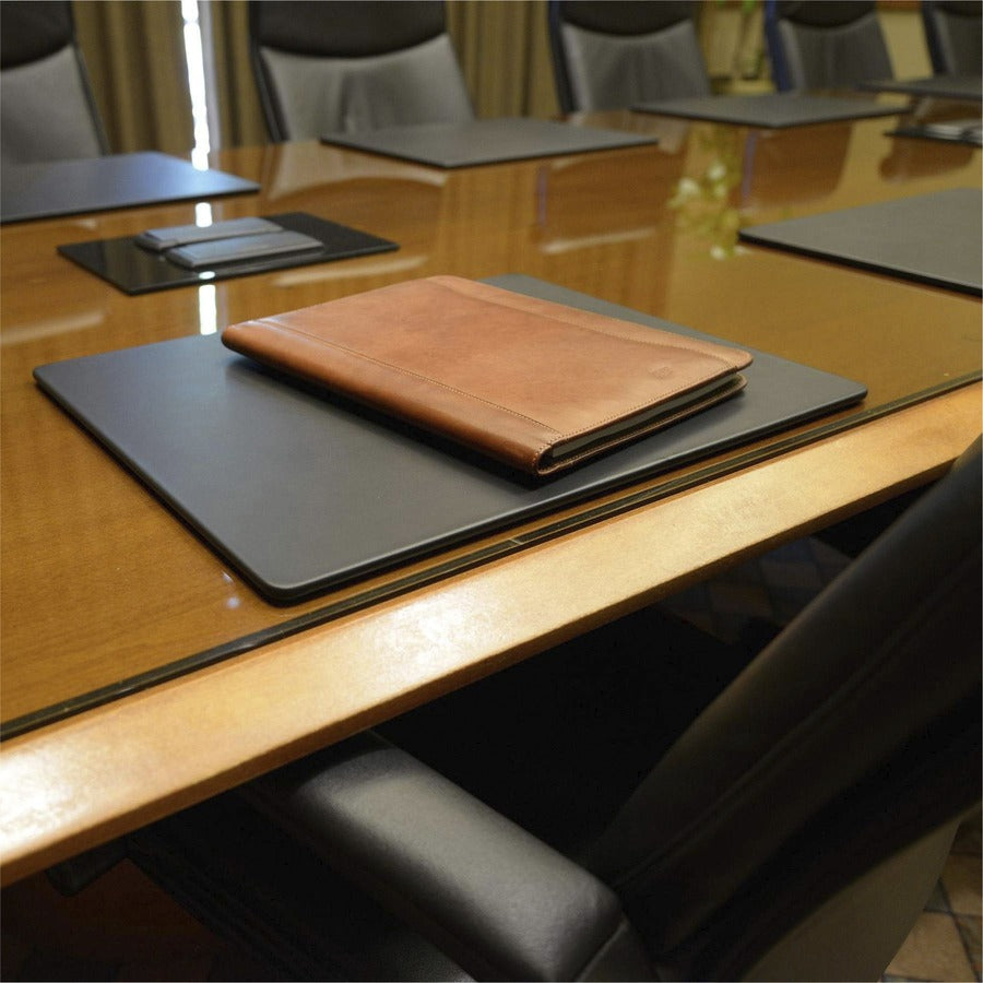 Dacasso Leatherette Conference Table Pad - Rectangular - 20" Width x 16" Depth - Felt Black Backing - Leatherette - Black