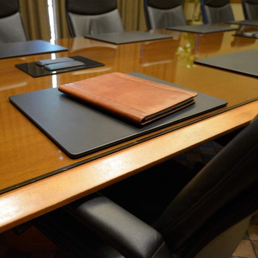 Dacasso Leatherette Conference Table Pad - Rectangular - 20" Width x 16" Depth - Felt Black Backing - Leatherette - Black