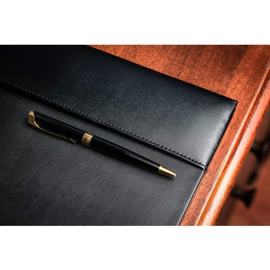 Dacasso Bonded Leather Desk Pad - Rectangular - 30" Width x 18" Depth - Felt Backing - Bonded Leather - Black