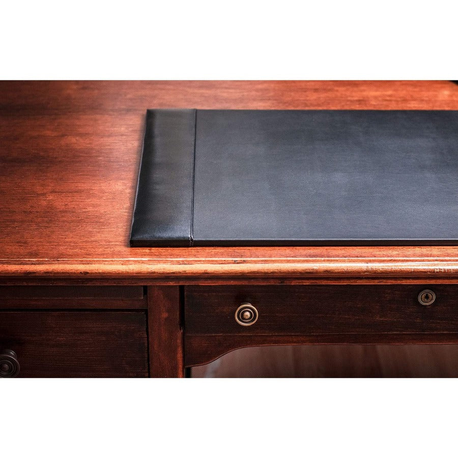 Dacasso Bonded Leather Desk Pad - Rectangular - 30" Width x 18" Depth - Felt Backing - Bonded Leather - Black