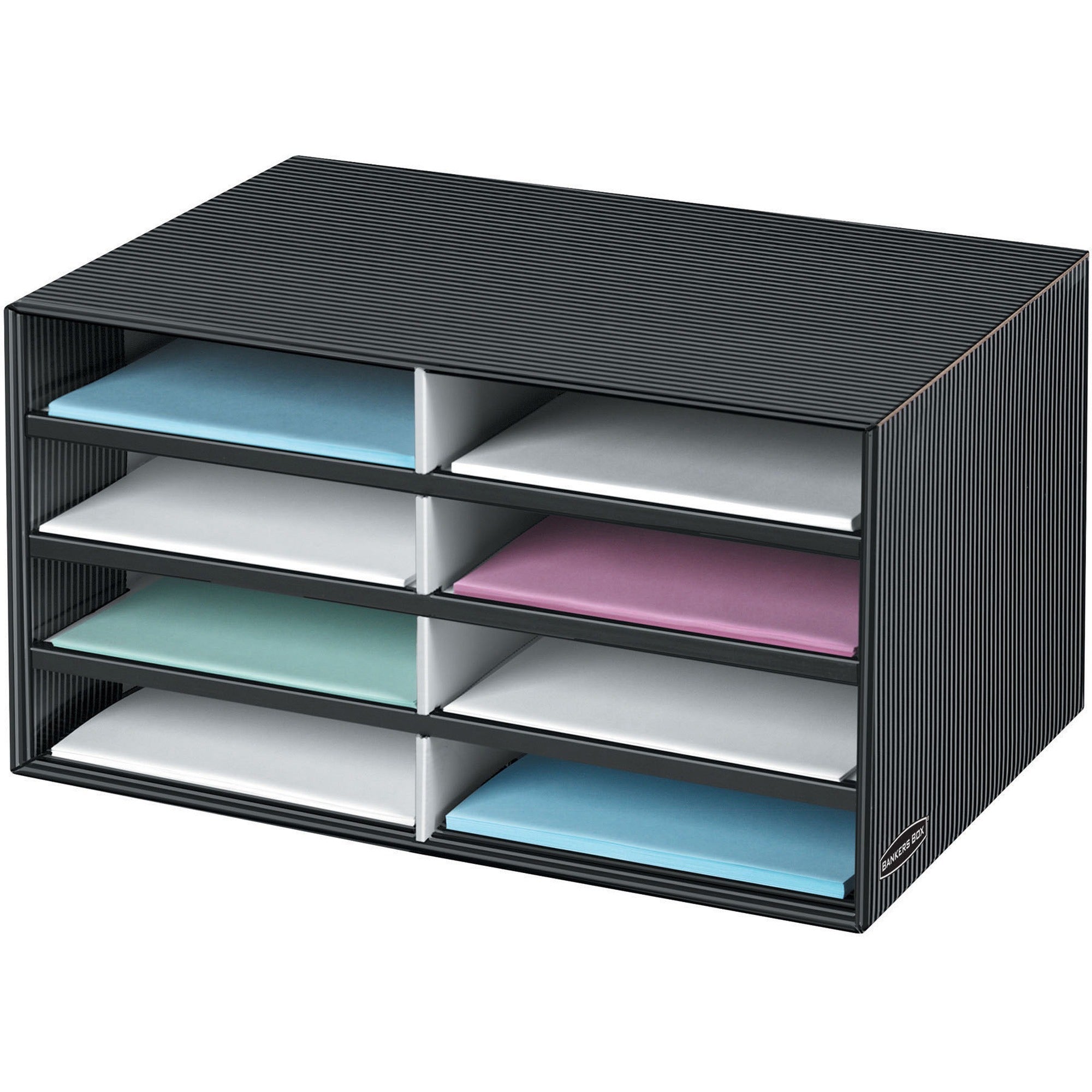 Compartment Size : 2.13" x 9" x 12" - 10.25" Height x 19.50" Width x 12.38" Depth - Desktop - Adjustable - 60% Recycled - Gray - 1 Each