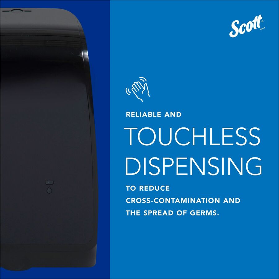 Scott Pro High Capacity Automatic Skin Care Dispenser - Automatic - 1.27 quart Capacity - Support 3 x D Battery - Key Lock, Durable, Touch-free - Black - 1 Carton