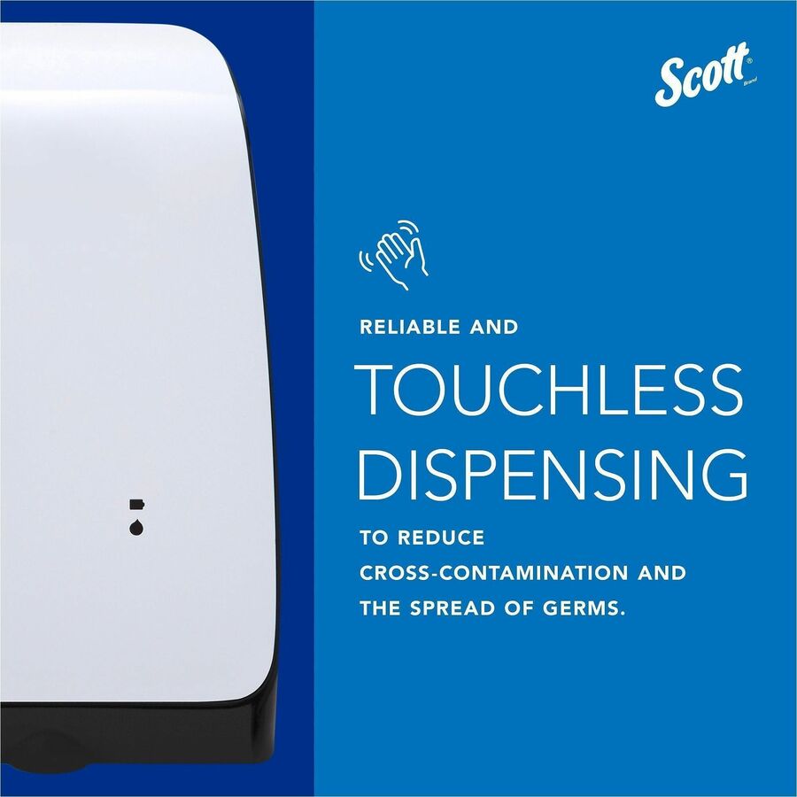 Scott Pro High Capacity Automatic Skin Care Dispenser - Automatic - 1.27 quart Capacity - Support 3 x D Battery - Key Lock, Durable, Touch-free - White - 1 Carton