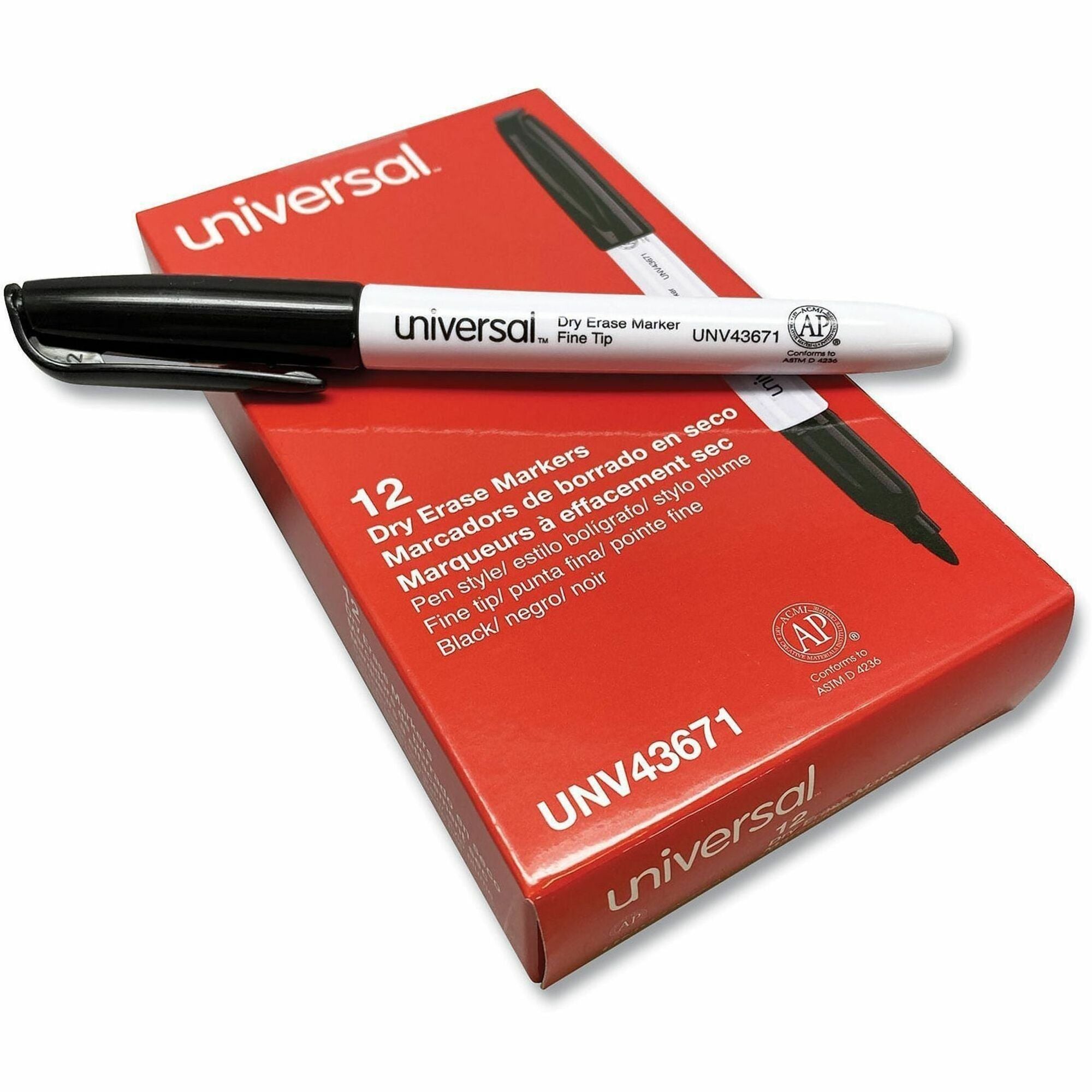 Fine Bullet Marker Point - Black Ink - Dry - General Purpose - 1 Dozen
