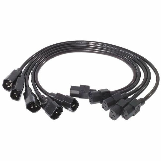 APC by Schneider Electric Power Extension Cable - 230 V AC - Black - 1.97 ft Cord Length - IEC 60320 C14 - 1 Each