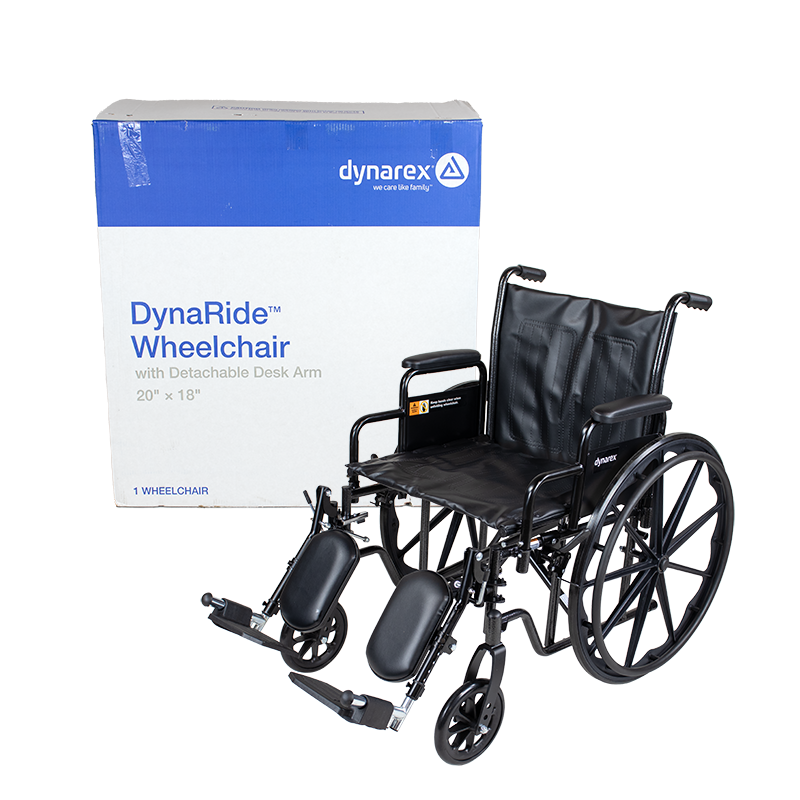 DynaRide S2 Wheelchair - 20" x 18" w/ Detach Full Arm ELR,  1 Quantity per Case