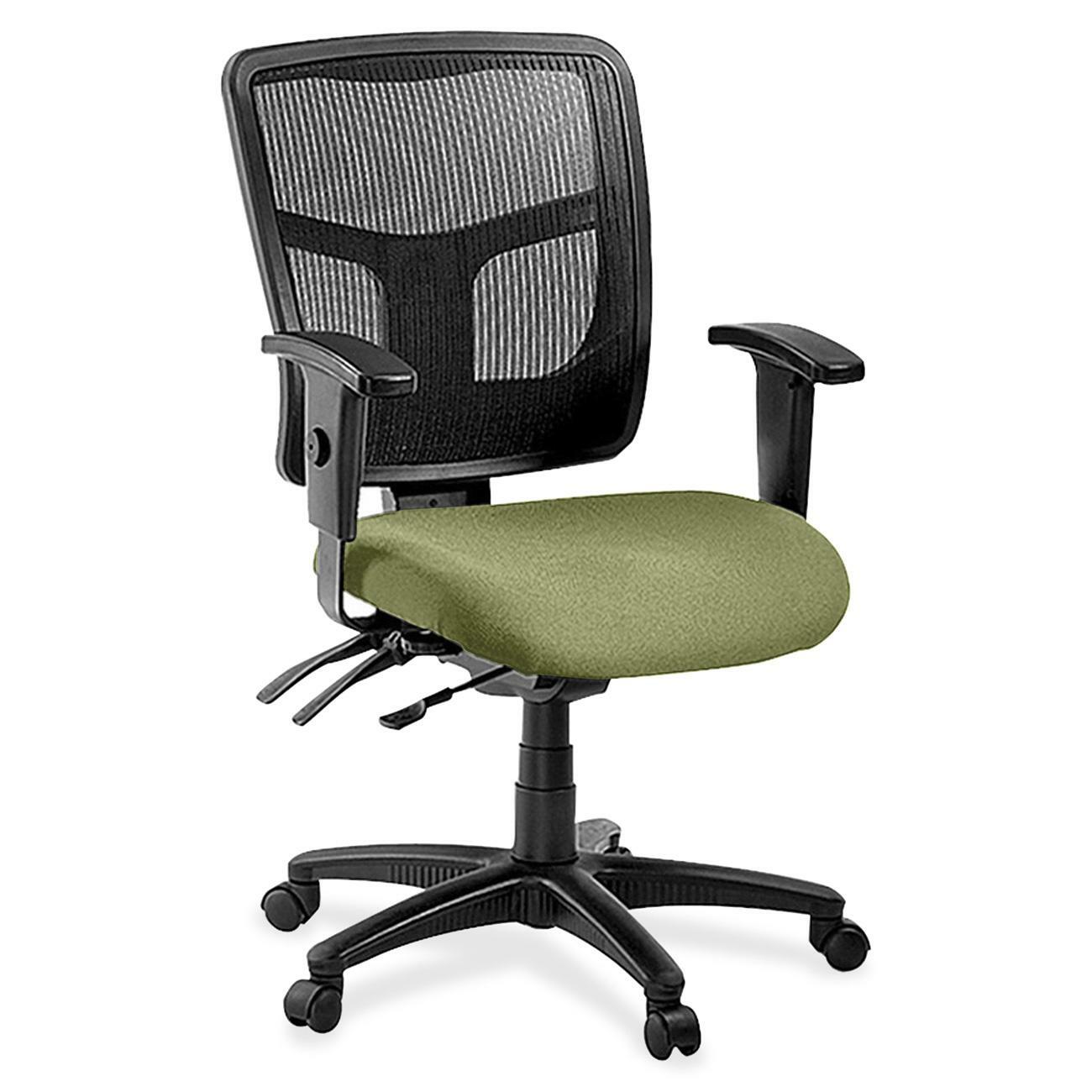 Lorell ErgoMesh Series Managerial Mesh Mid-Back Chair - Fuse Cress Seat Color - Fabric Seat Material - Black Back Color - Black Frame Color - 5-star Base - Black - 1 Each