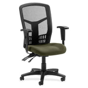 Lorell Executive High-back Mesh Chair - Canyon Fern Seat Color - Vinyl Seat Material - Black Back Color - Mesh Back Material - Black Frame Color - Steel, Plastic Frame Material - High Back - 5-star Base - 1 Each