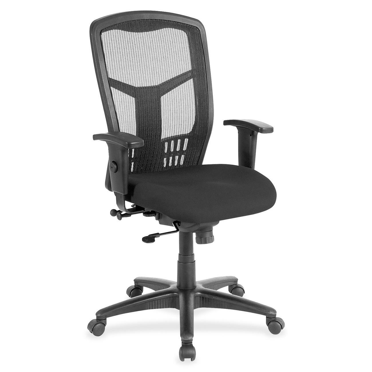 Lorell Executive Mesh High-back Swivel Chair - Expo Tuexdo Seat Color - Fabric Seat Material - Steel Frame Material - 1 Each