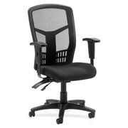 Lorell Executive High-back Mesh Chair - Expo Tuexdo Seat Color - Mesh Fabric Seat Material - Black Back Color - Black Frame Color - 5-star Base - Black - 1 Each