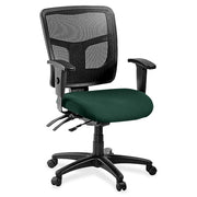 Lorell ErgoMesh Series Managerial Mesh Mid-Back Chair - Insight Forest Seat Color - Fabric Seat Material - Black Back Color - Black Frame Color - 5-star Base - Black - 1 Each