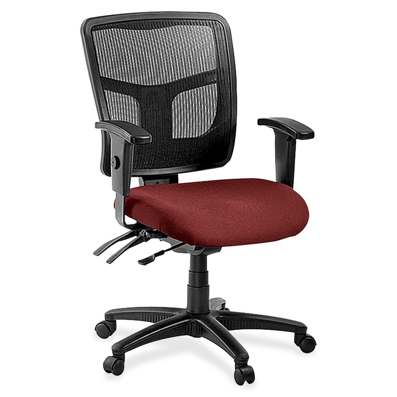 Lorell ErgoMesh Series Managerial Mesh Mid-Back Chair - Expo Festive Seat Color - Fabric Seat Material - Black Back Color - Black Frame Color - 5-star Base - Black - 1 Each