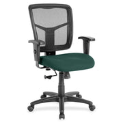 Lorell Ergomesh Managerial Mesh Mid-back Chair - Forte Chive Seat Color - Fabric Seat Material - Black Back Color - Black Frame Color - 5-star Base - 1 Each
