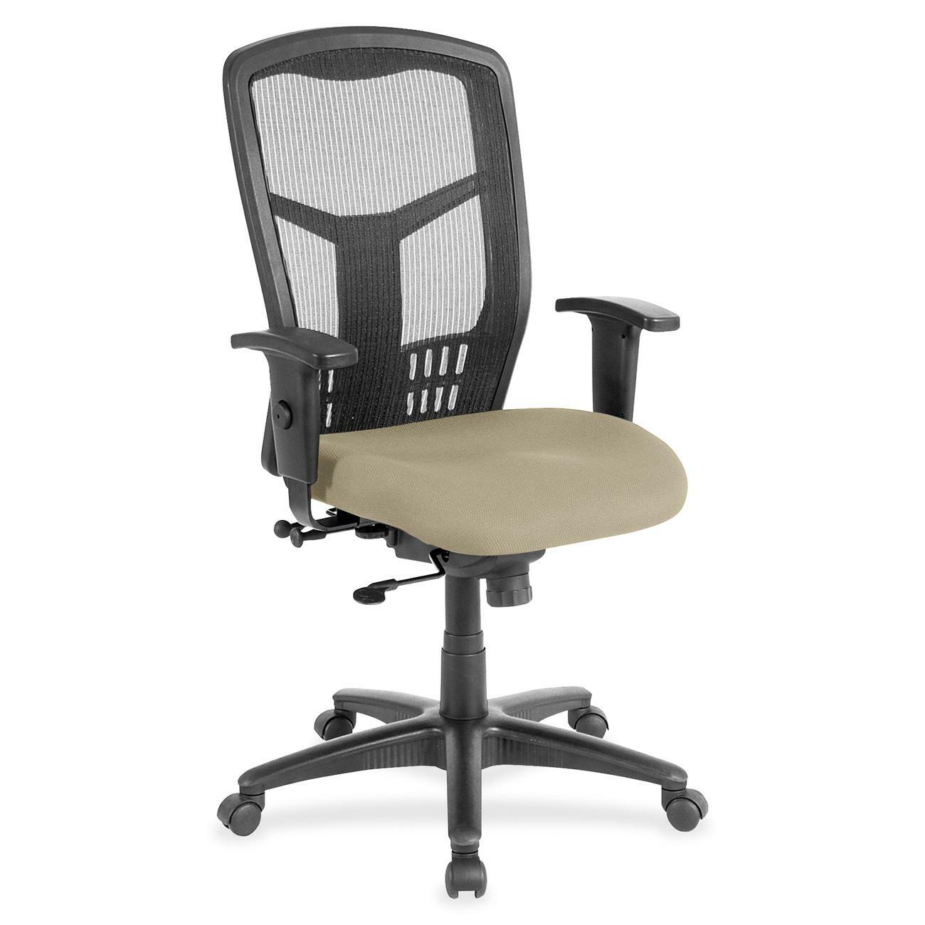 Lorell Executive Mesh High-back Swivel Chair - Forte Pumice Seat Color - Fabric Seat Material - Steel Frame Material - 1 Each