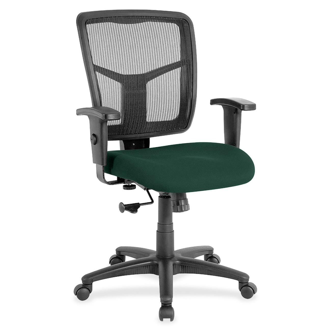Lorell Ergomesh Managerial Mesh Mid-back Chair - Insight Forest Seat Color - Fabric Seat Material - Black Back Color - Black Frame Color - 5-star Base - 1 Each