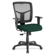 Lorell Ergomesh Managerial Mesh Mid-back Chair - Insight Forest Seat Color - Fabric Seat Material - Black Back Color - Black Frame Color - 5-star Base - 1 Each
