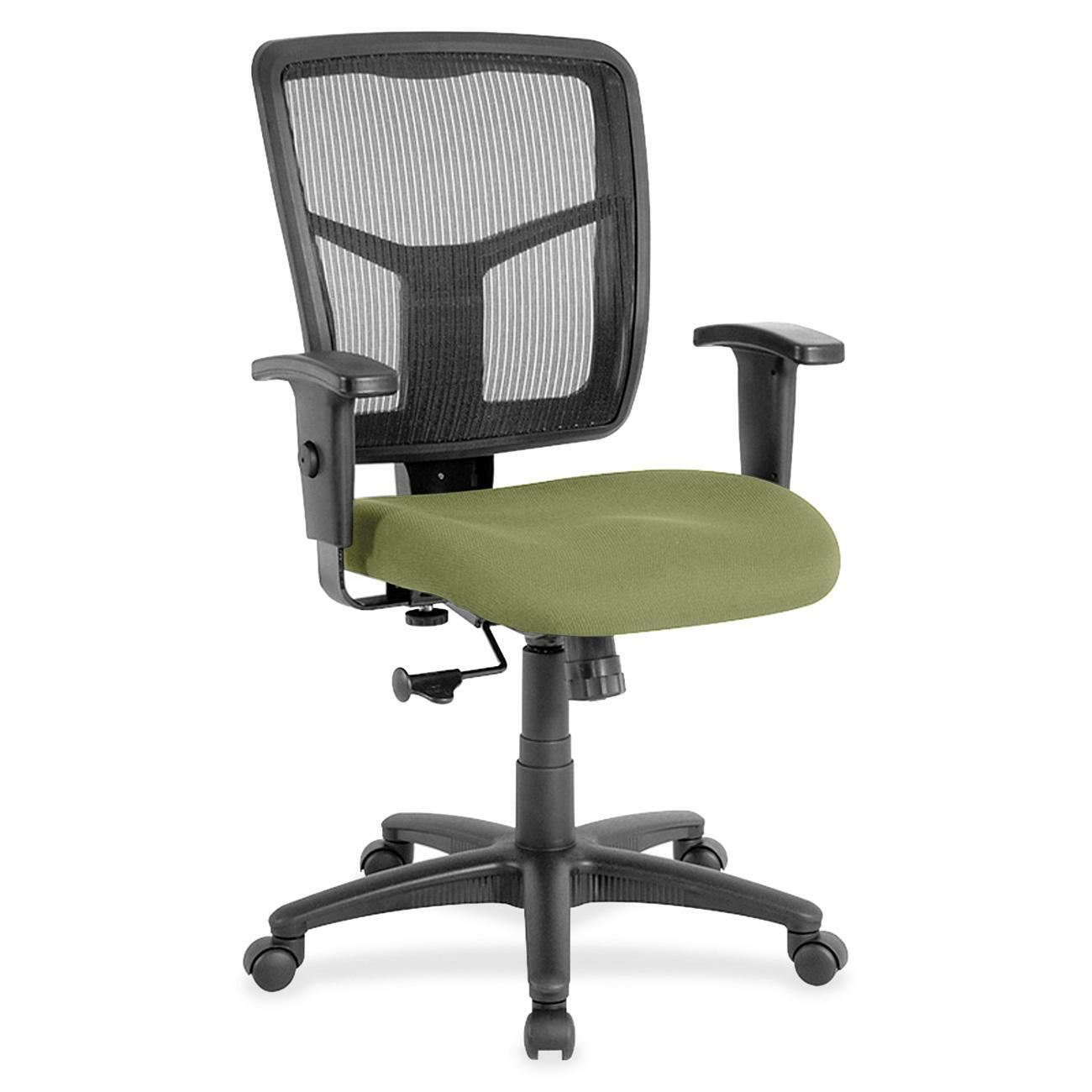 Lorell Ergomesh Managerial Mesh Mid-back Chair - Fuse Cress Seat Color - Fabric Seat Material - Black Back Color - Black Frame Color - 5-star Base - 1 Each