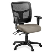 Lorell ErgoMesh Series Managerial Mesh Mid-Back Chair - Fabric Seat Material - Black Back Color - Black Frame Color - 5-star Base - Black - 1 Each