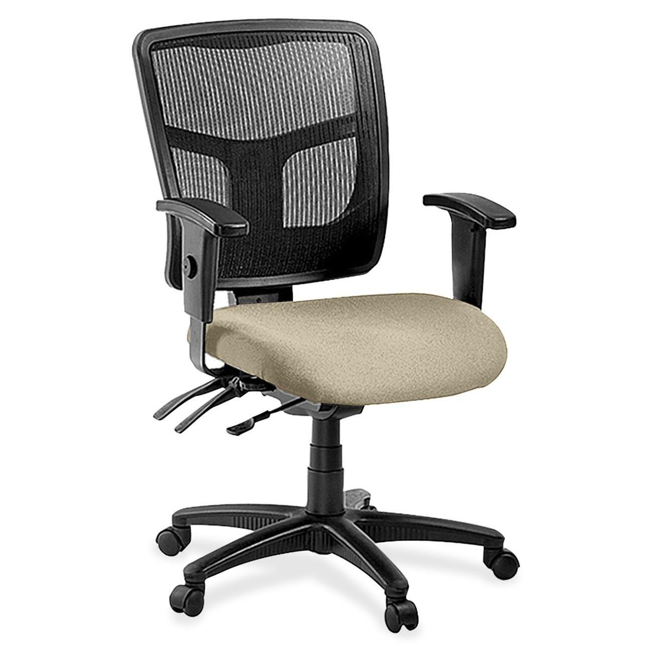 Lorell ErgoMesh Series Managerial Mesh Mid-Back Chair - Shire Travertine Seat Color - Fabric Seat Material - Black Back Color - Black Frame Color - 5-star Base - Black - 1 Each