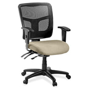 Lorell ErgoMesh Series Managerial Mesh Mid-Back Chair - Shire Travertine Seat Color - Fabric Seat Material - Black Back Color - Black Frame Color - 5-star Base - Black - 1 Each