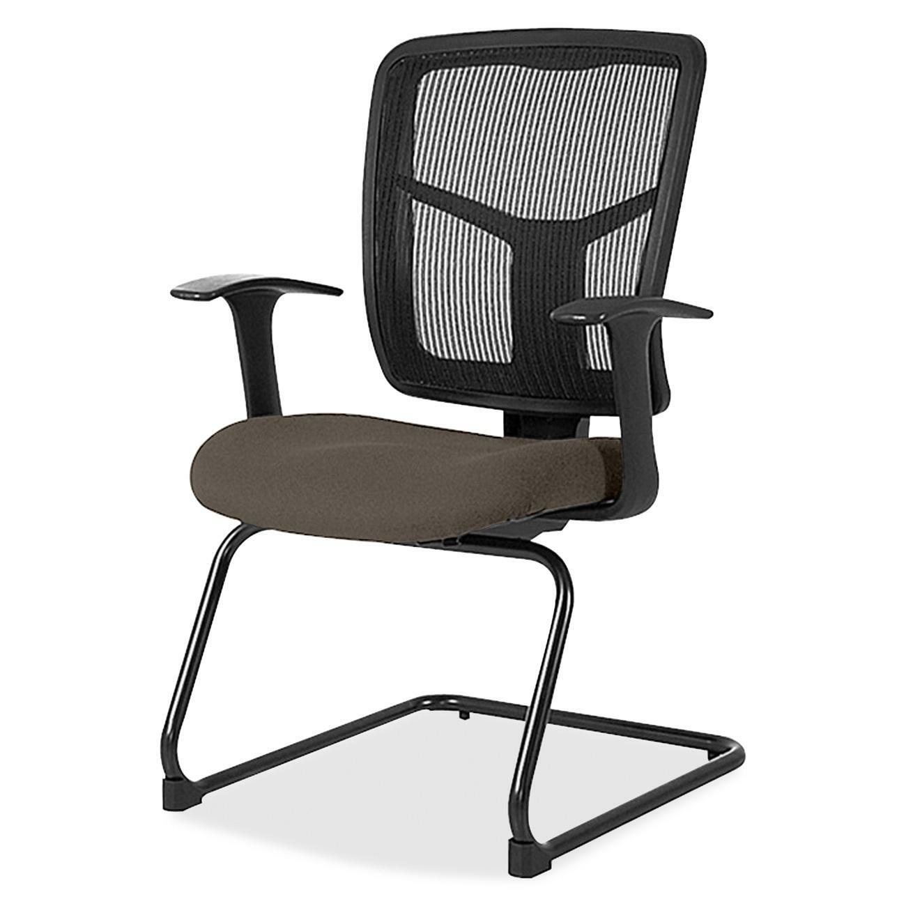 Lorell ErgoMesh Series Mesh Back Guest Chair with Arms - Shire Stonewall Seat Color - Mesh, Fabric Seat Material - Black Back Color - Mesh Back Material - Cantilever Base - Black - 1 Each