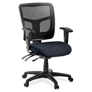 Lorell ErgoMesh Series Managerial Mesh Mid-Back Chair - Perfection Navy Seat Color - Fabric Seat Material - Black Back Color - Black Frame Color - 5-star Base - Black - 1 Each