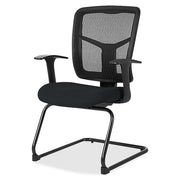 Lorell ErgoMesh Series Mesh Back Guest Chair with Arms - Insight Ebony Seat Color - Mesh, Fabric Seat Material - Black Back Color - Mesh Back Material - Cantilever Base - Black - 1 Each