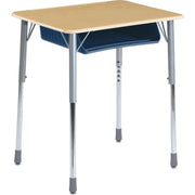 Virco Zuma Open Front Student Book Box Desk, Maple Top, Navy/Silver Mist, Adjustable Height, 2 per Carton