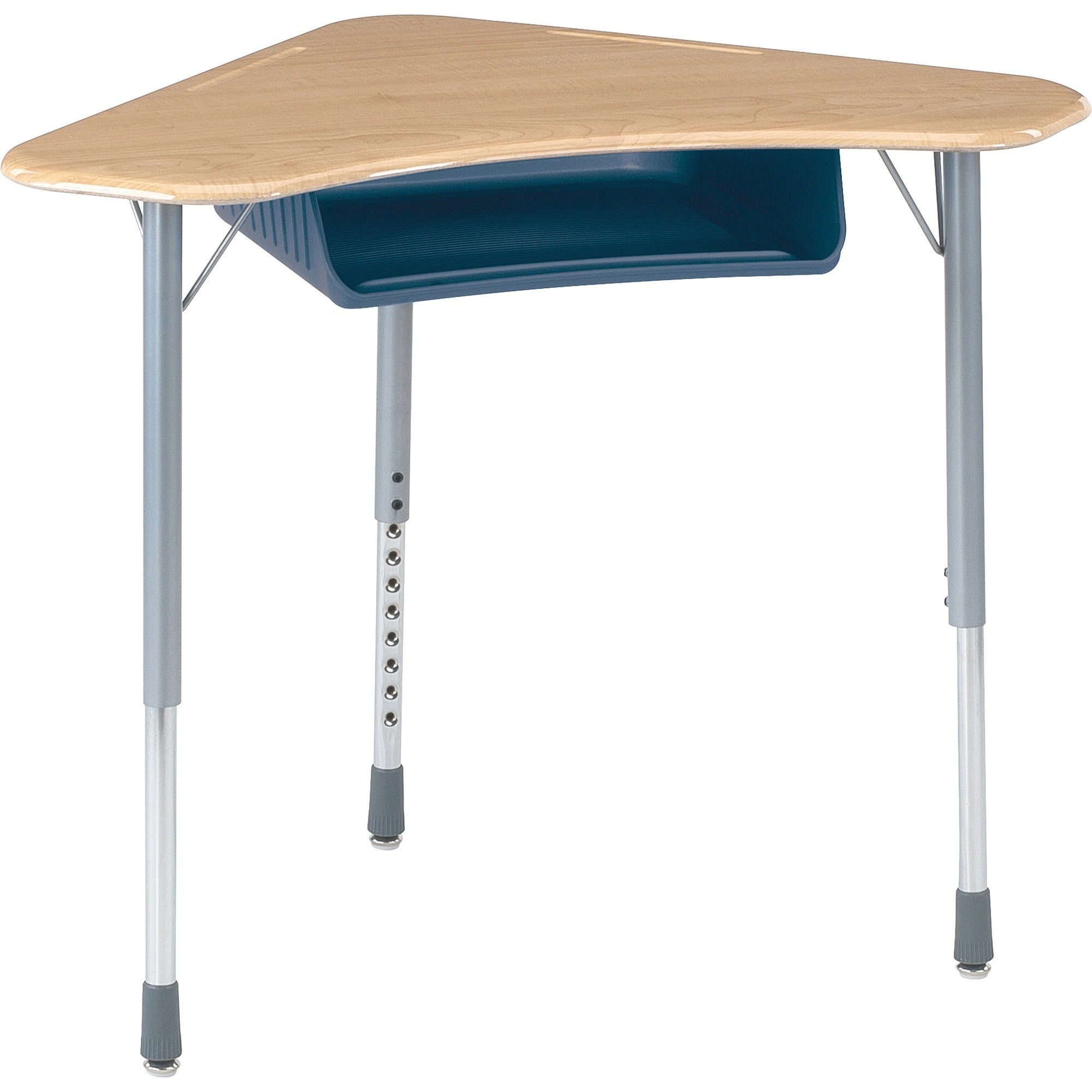 Virco Zuma Open Front Student Book Box Desk, Maple Top, Navy/Silver Mist, Adjustable Height, 2 per Carton