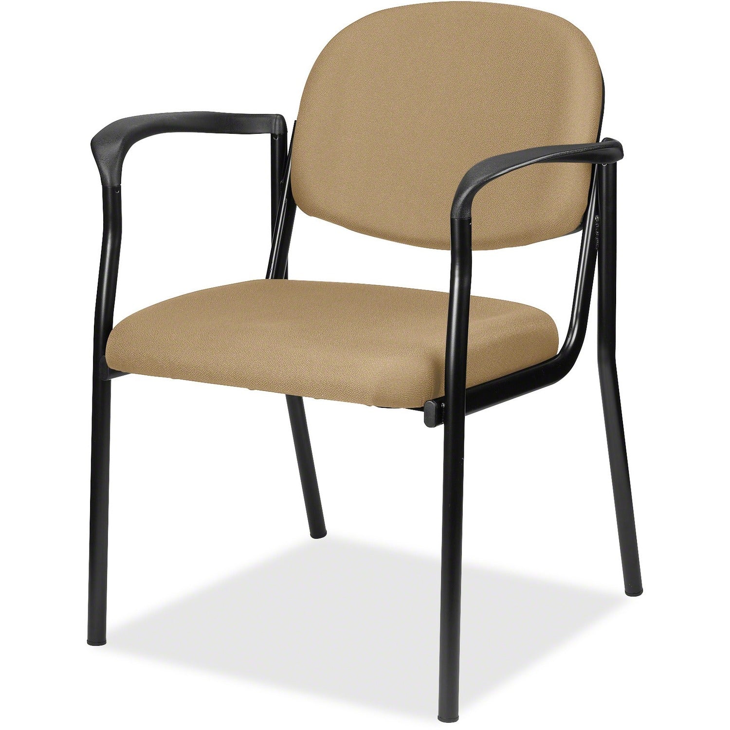 Eurotech Dakota 8011 Guest Chair - Beige Seat Color - Fabric Seat Material - Beige Back Color - Fabric Back Material - Black Frame Color - Steel Frame Material - Four-legged Base - Perfection Beige - 1 Each