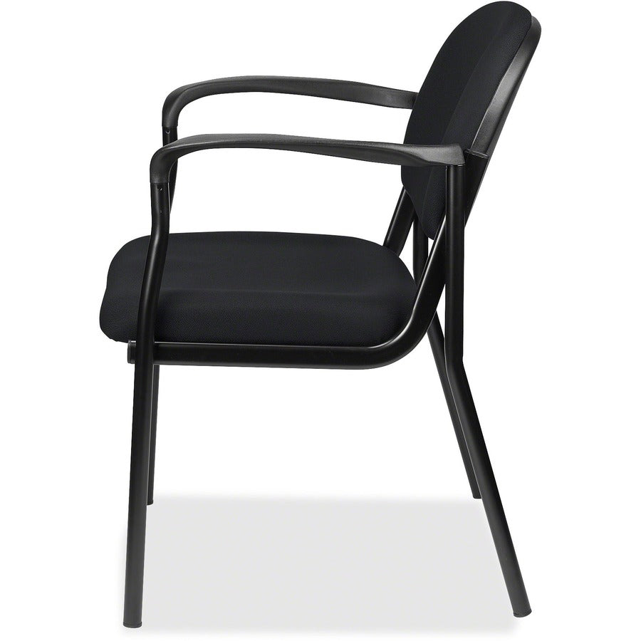 Eurotech Dakota Guest Chair With Arms - Ebony Seat Color - Fabric Seat Material - Ebony Back Color - Fabric Back Material - Steel Frame Material - Four-legged Base - Insight Ebony - 1 Each