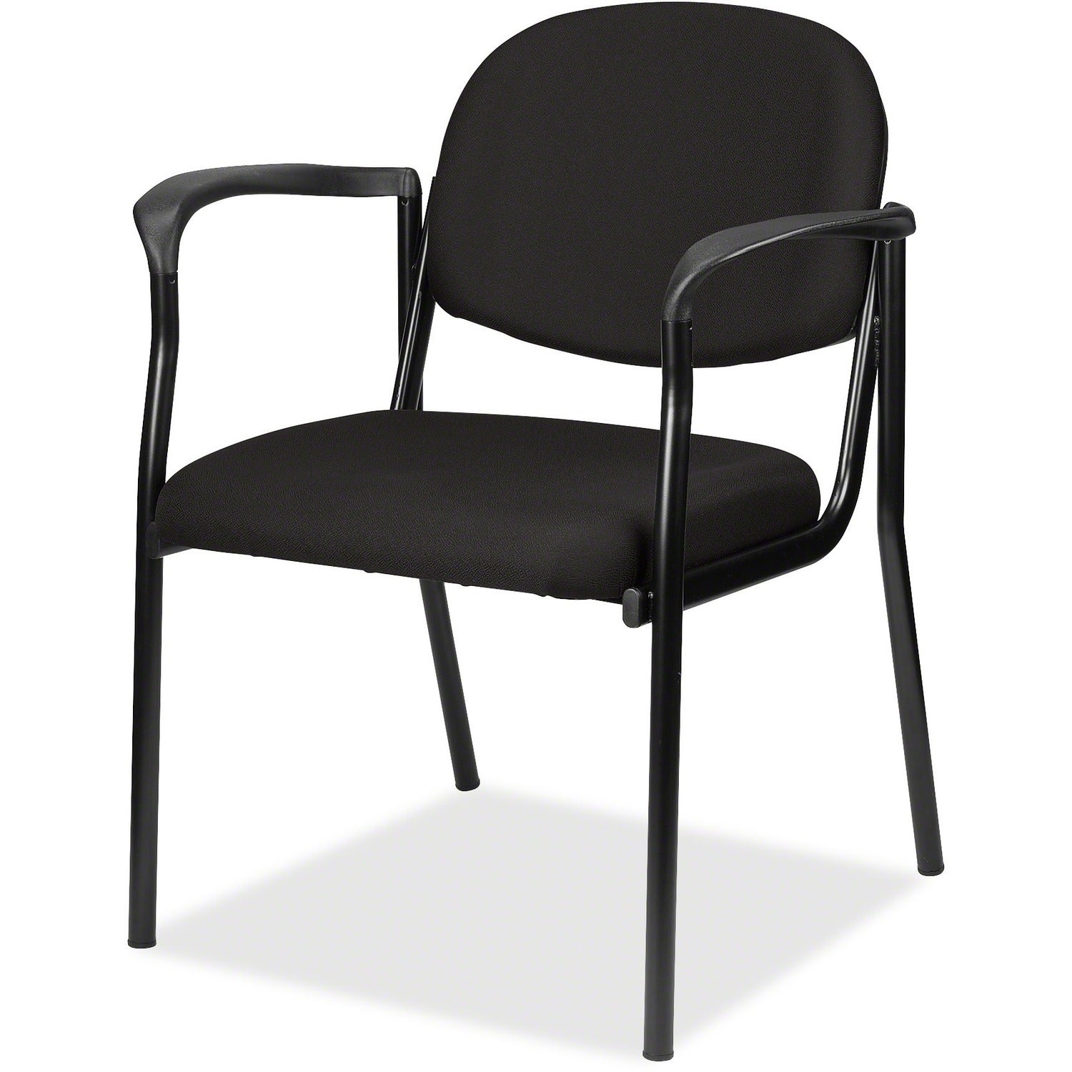 Eurotech Dakota 8011 Guest Chair - Black Seat Color - Fabric Seat Material - Black Back Color - Fabric Back Material - Steel Frame Material - Four-legged Base - Perfection Black - 1 Each