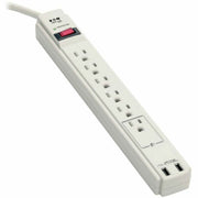 Tripp Lite series 6-outlet 2100J Surge Protector - 6 x NEMA 5-15R, 2 x USB - 1875 VA - 990 J - 125 V AC Input - 5 V DC Output - 35.5 kA - 6 ft